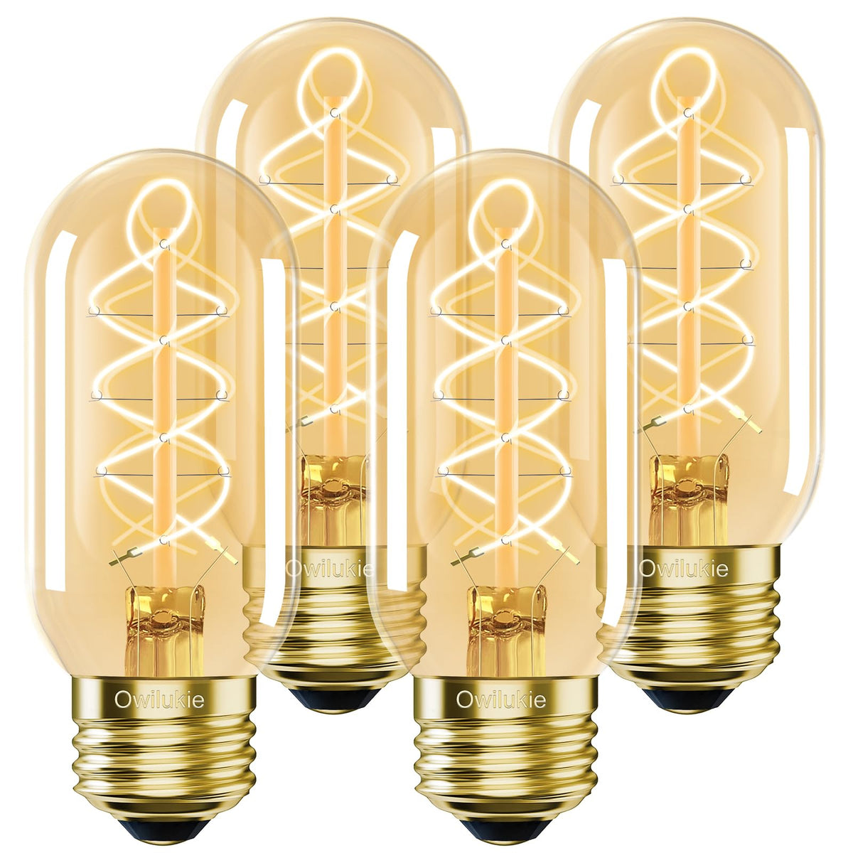 Owilukie E26 LED bulb with amber glass for warm ambience.