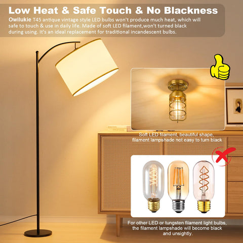 Owilukie E26 base bulb fits standard sockets for easy replacement.
