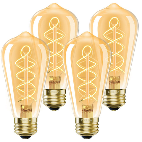 Owilukie e26 LED bulb with amber glass for warm ambiance and energy efficiency.