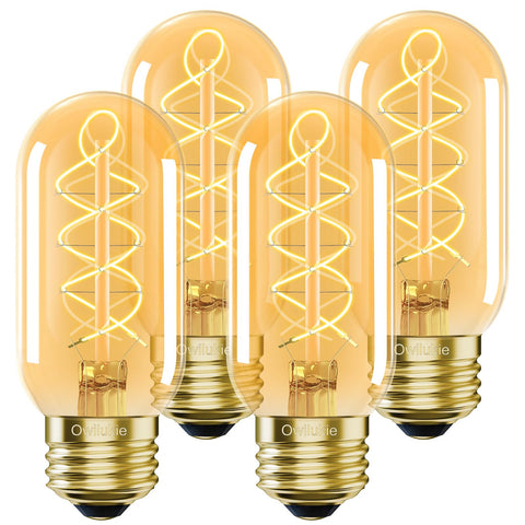 Owilukie E26 vintage edison bulb with amber glass for cozy ambiance.