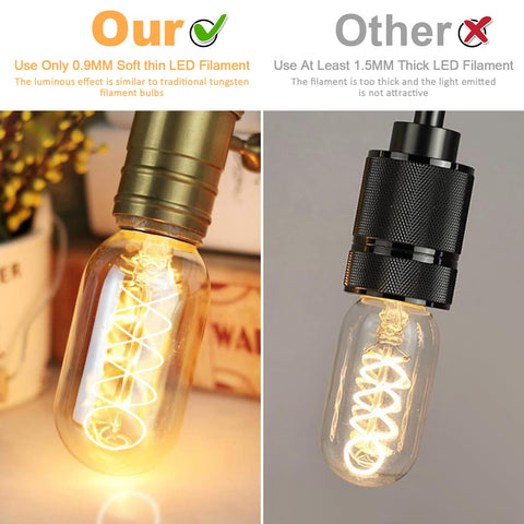 Owilukie T45 LED bulb 2700K warm glow enhances retro décor.