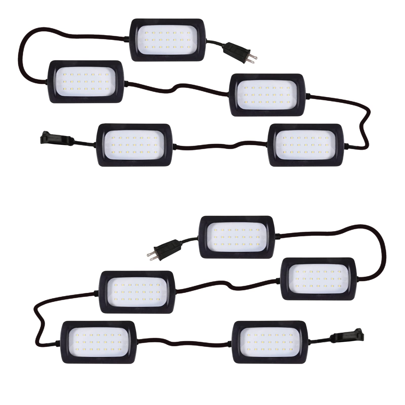 Owleye 50ft LED string light with five heads, full product view for on-site use.