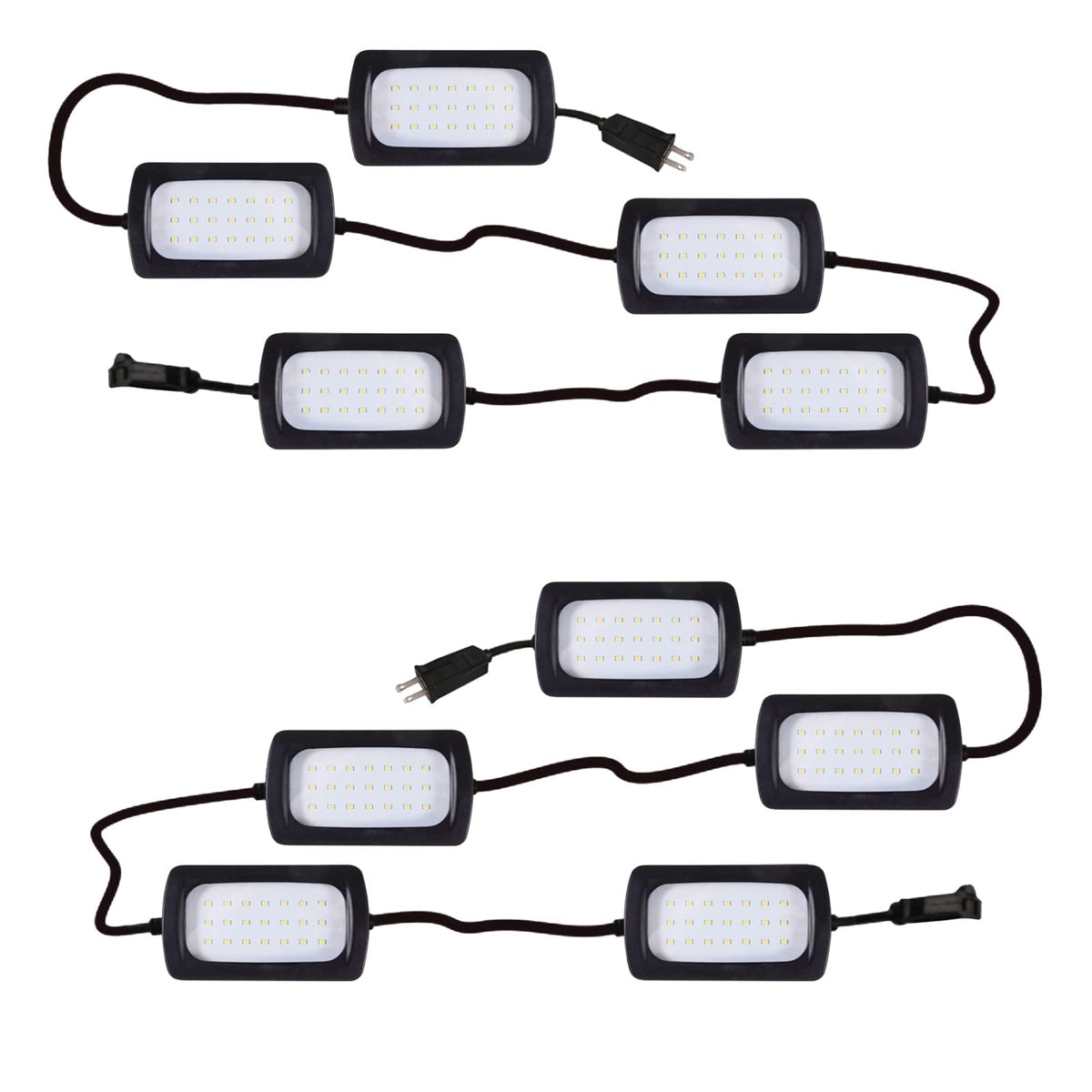 Owleye 50ft LED string light with five heads, full product view for on-site use.