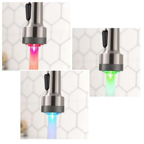 OWOFAN camper RV kitchen faucet installed in a compact space