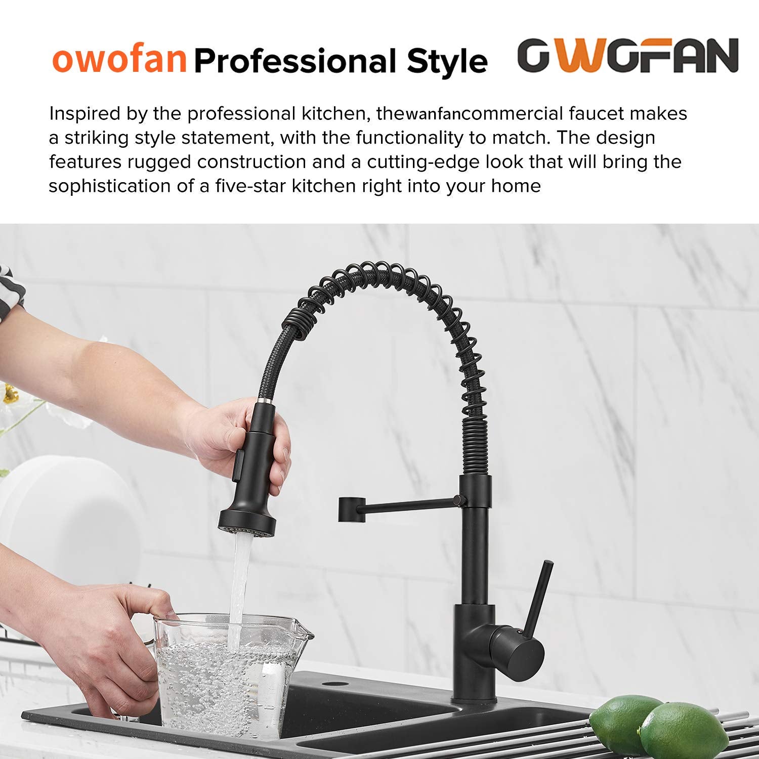 OWOFAN lead-free brass construction ensures durable, leak-tight performance in daily use
