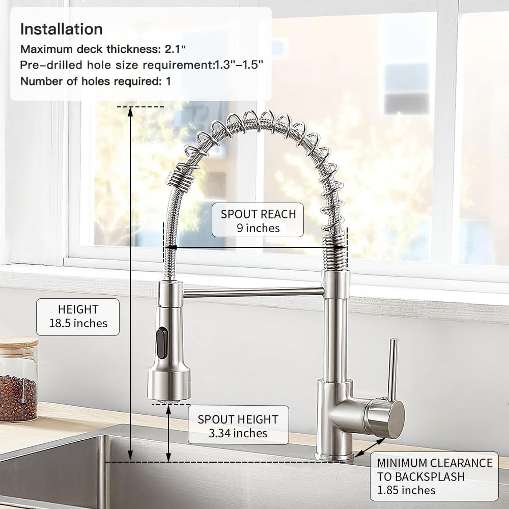 OWOFAN SUS304 stainless steel brushed nickel finish faucet close-up
