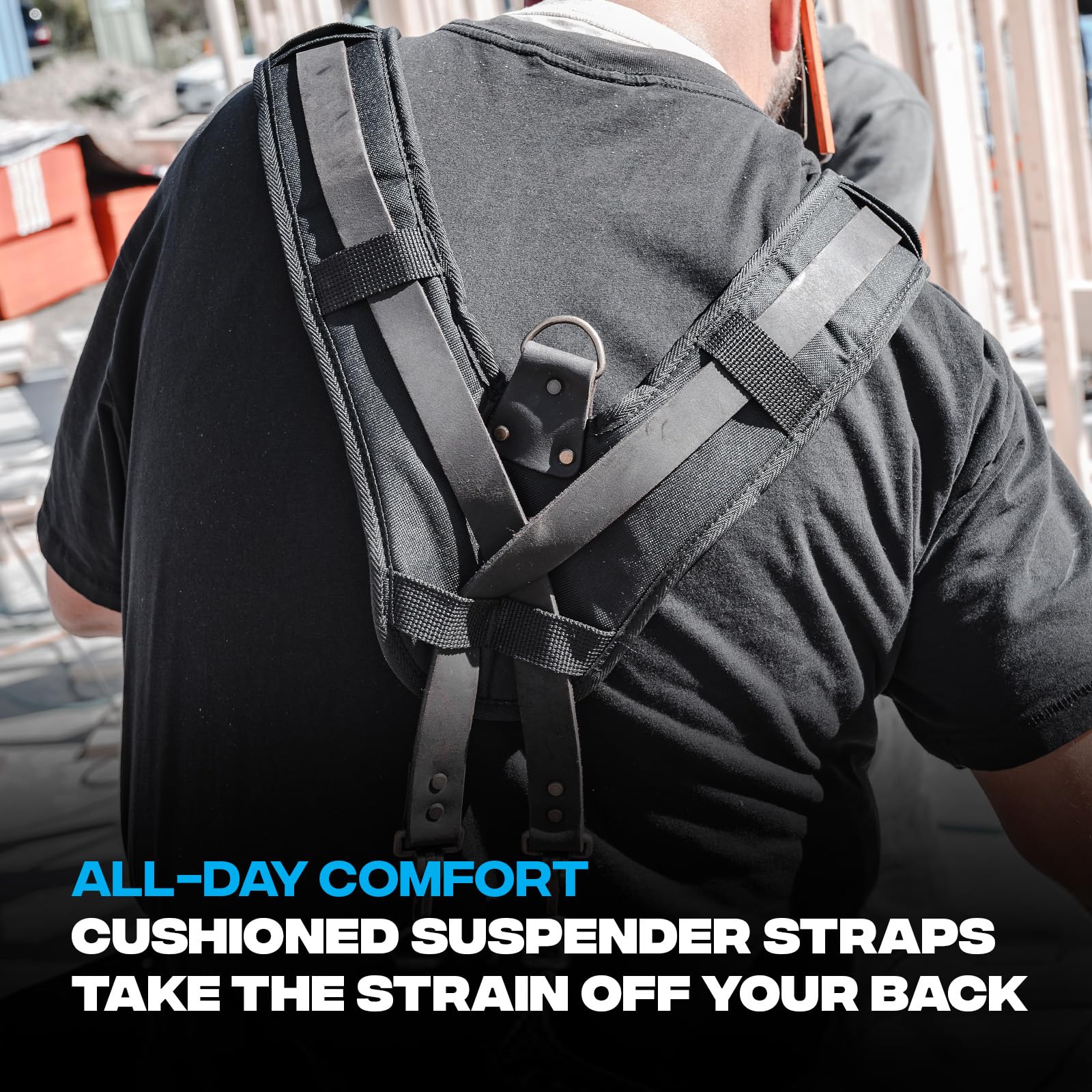 OX Pro adjustable chest strap secures gear for flexible setups.