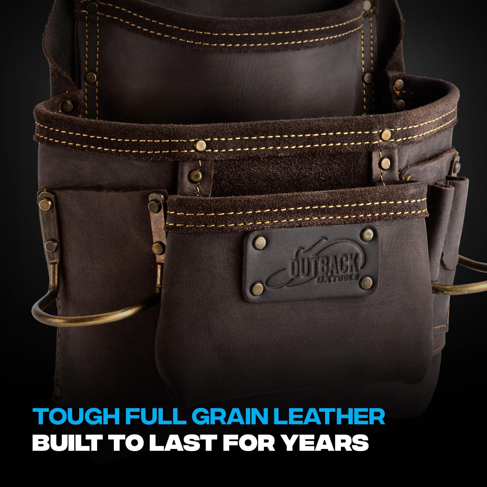OX Pro dual hammer holsters keep tools within reach for quick access.