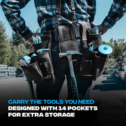 OX Pro leather loops keep attachments organized for easy access.