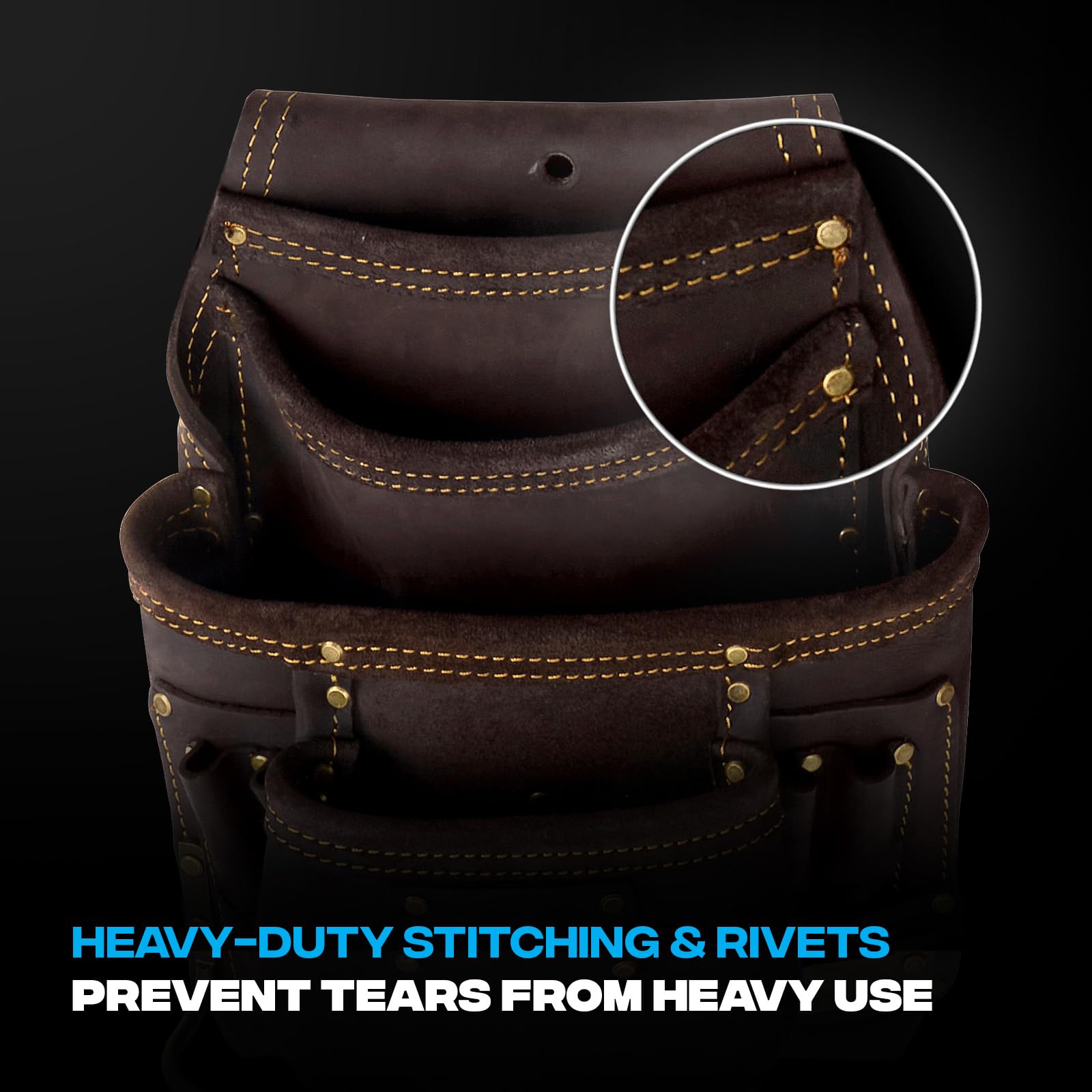 OX Pro tool pouches with reinforced stitching resist wear on busy job sites.