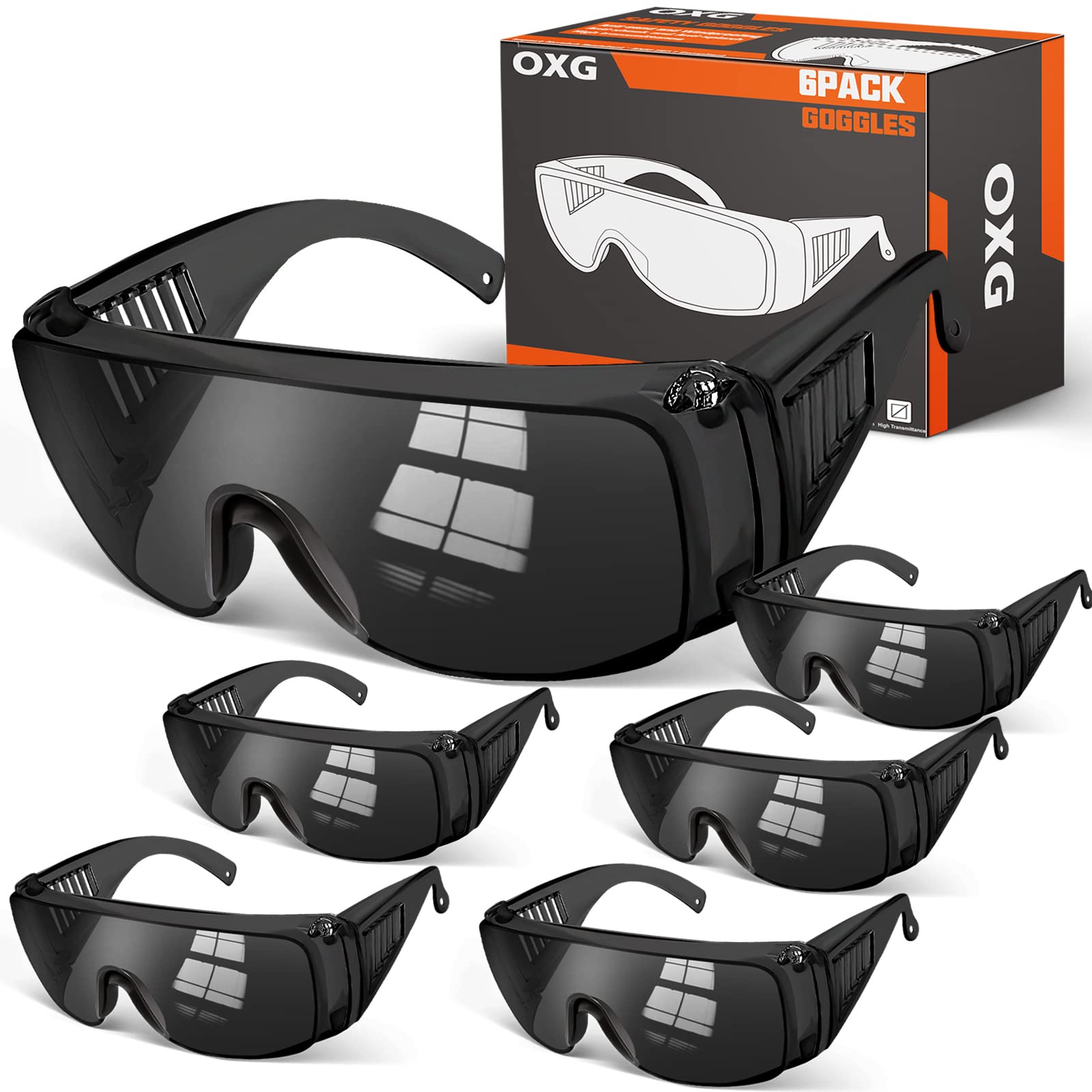 OXG anti-fog safety glasses with wraparound frame for full eye protection