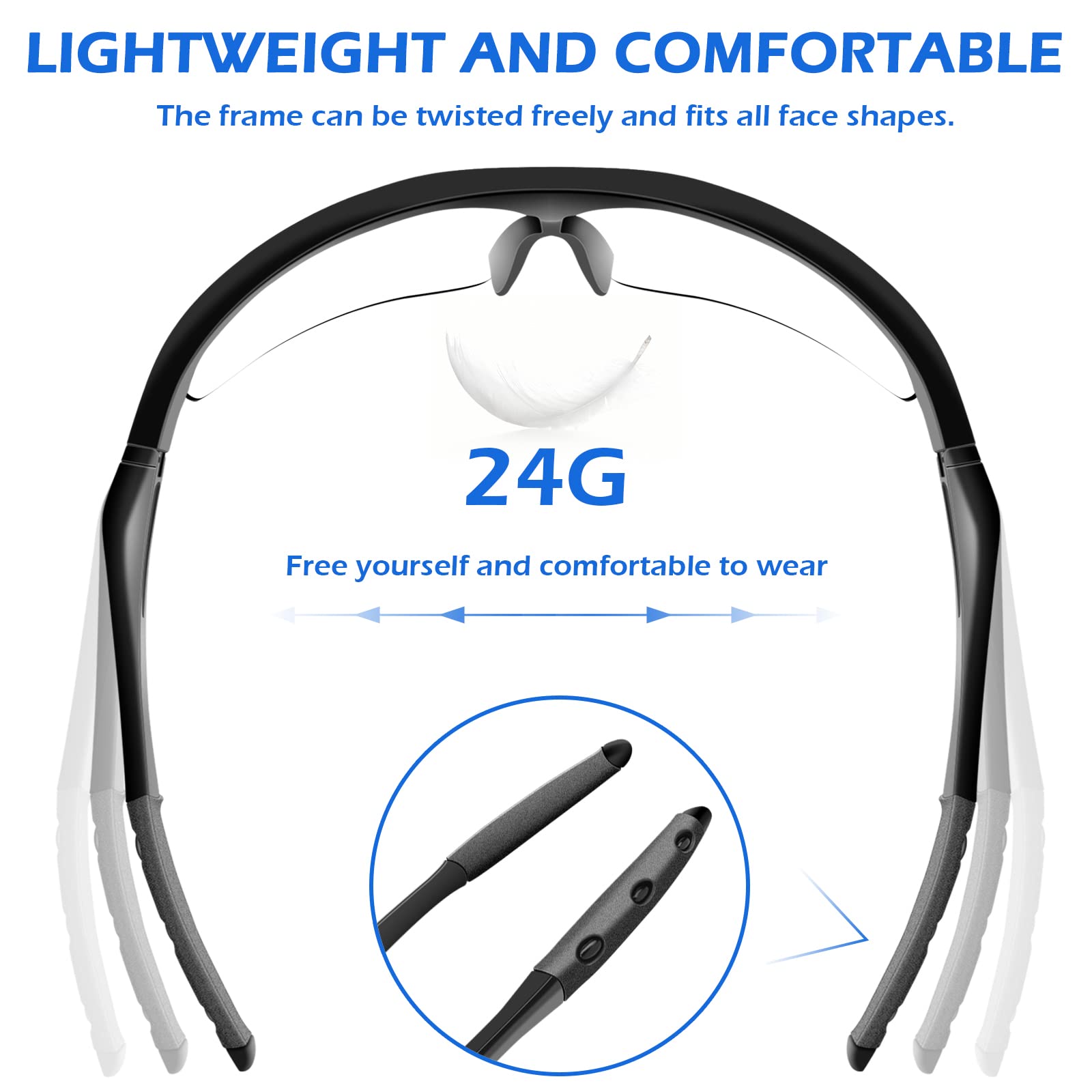 OXG lightweight frame at 24.2 grams for comfortable all-day wear