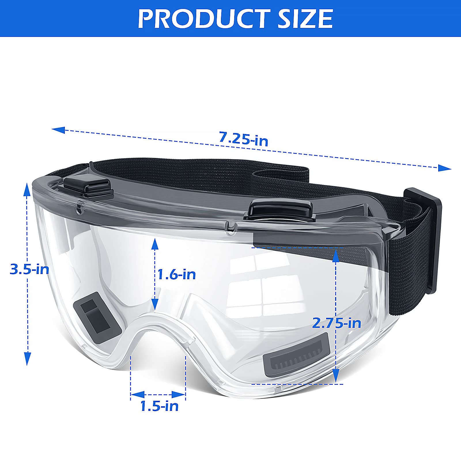 OXG safety goggles front view with clear lens and wraparound protection.