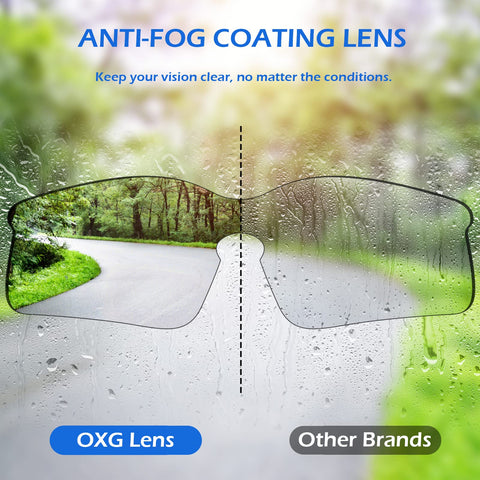 OXG wraparound design provides wide 200° vision for comprehensive eye coverage.