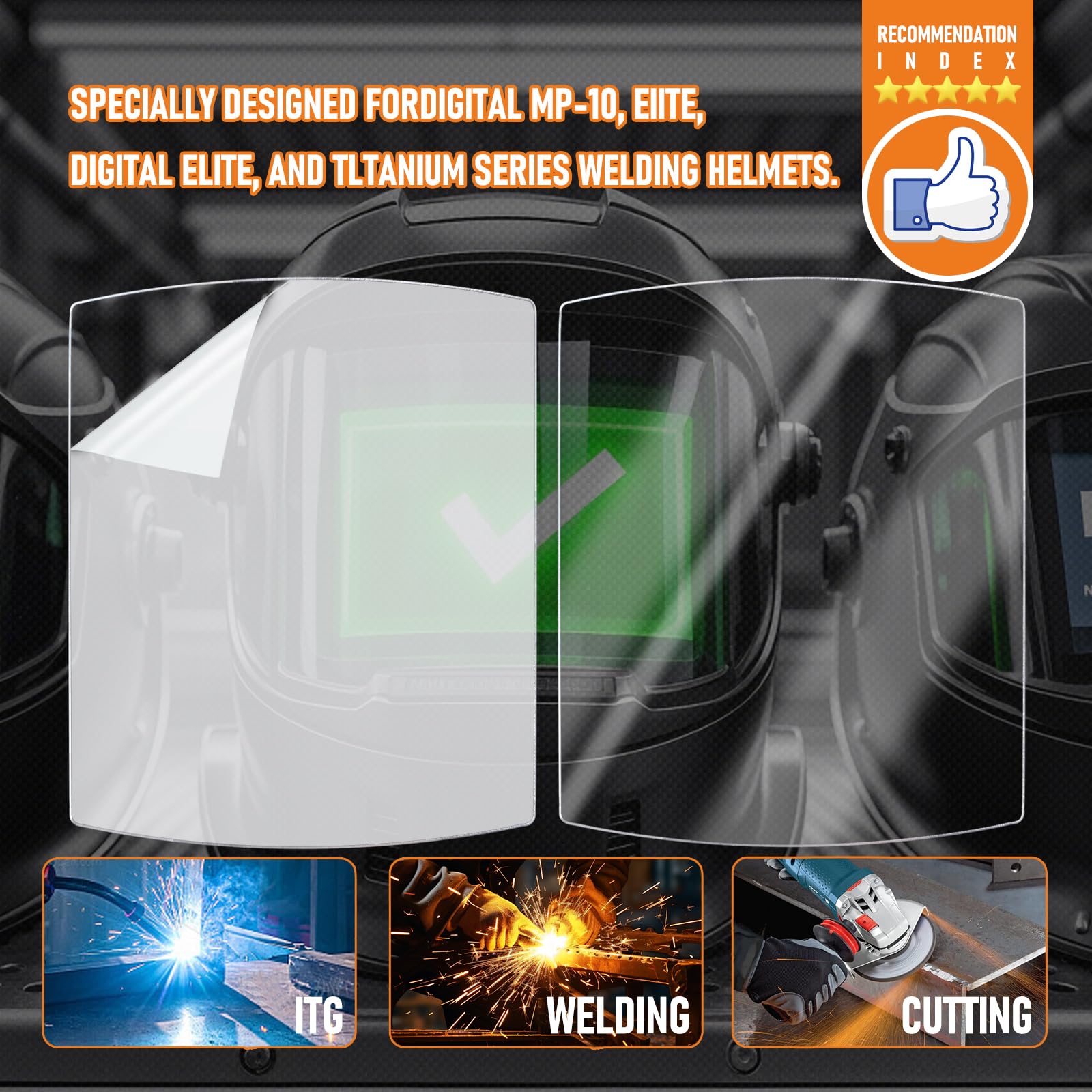 OXING 216326 front cover lens 10-second swap system enables quick replacements.