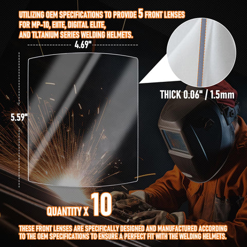 OXING 216326 lens with scratch-resistant polycarbonate shields from sparks and debris.