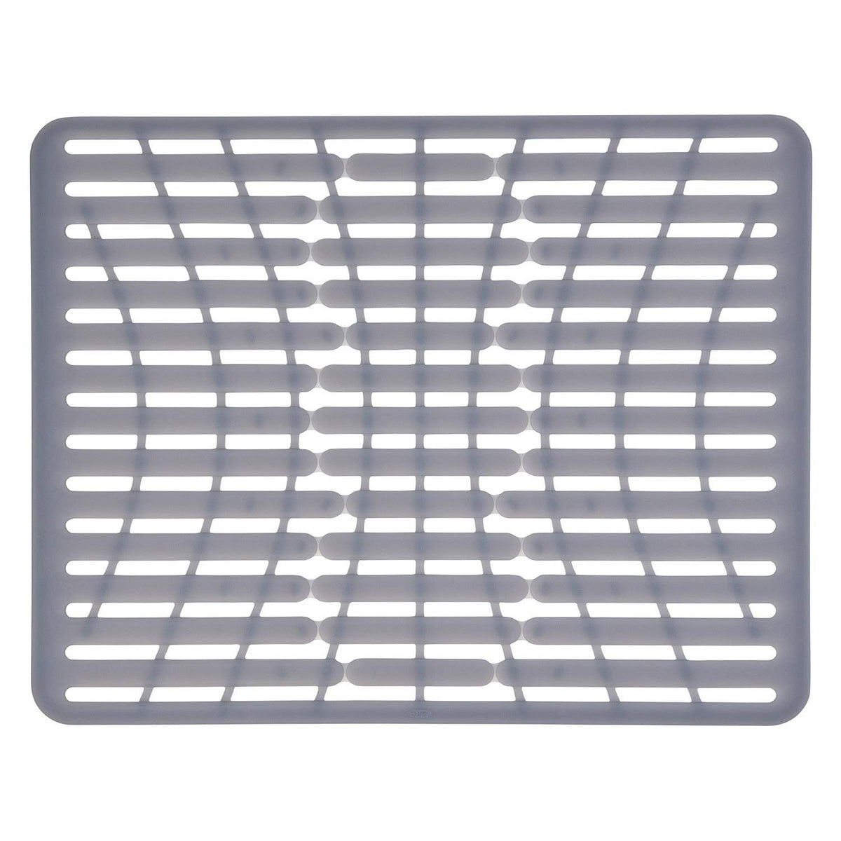 OXO Good Grips silicone sink mat large front view protects sink surfaces and dishes.