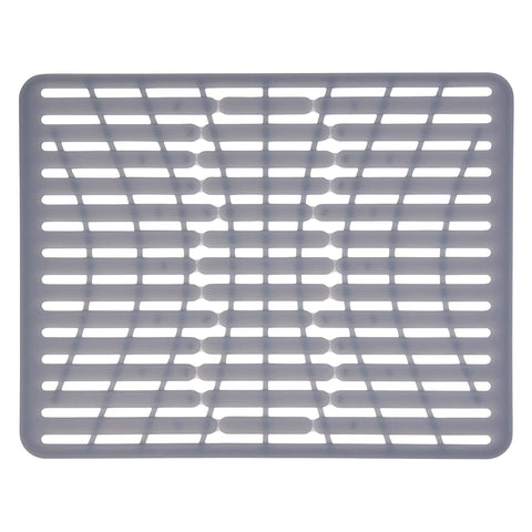 OXO Good Grips silicone sink mat large front view protects sink surfaces and dishes.