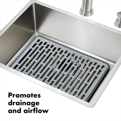 OXO Good Grips silicone sink mat large heat-safe surface for pots.
