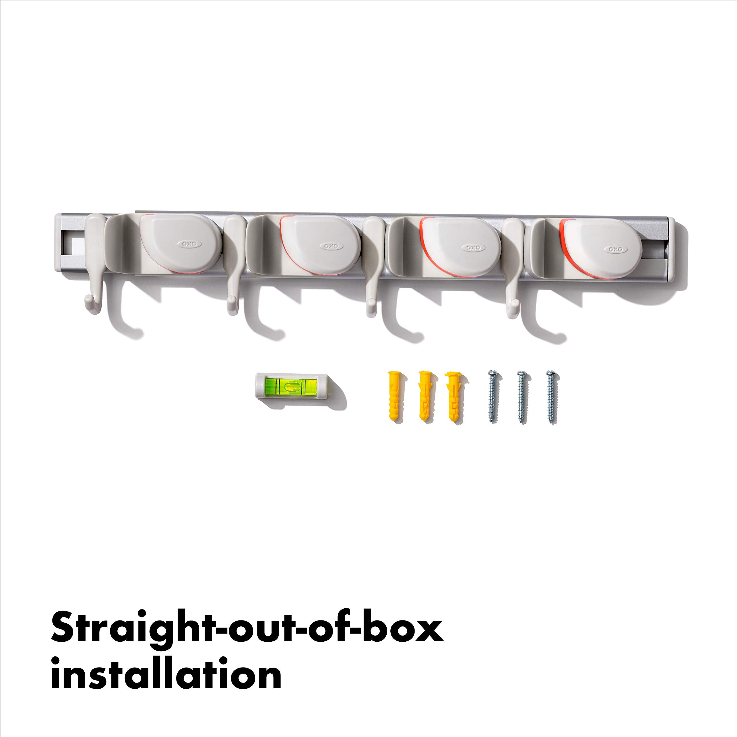 OXO Good Grips wall-mounted organizer optimized for garage storage