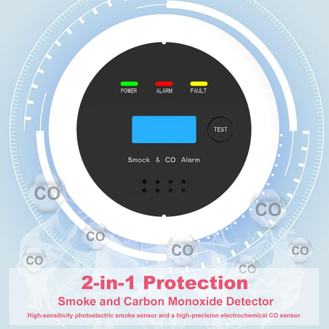 OXVIT smoke-co-detector-lcd-display shows real-time CO levels for awareness