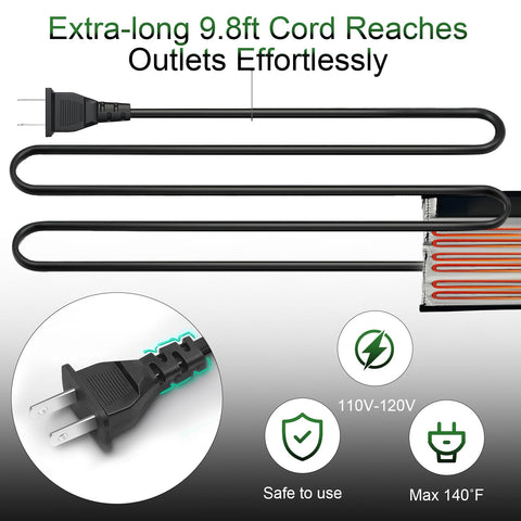 OXWIND Water Pipe Heat Blanket with extended 9.8ft cord for easy placement