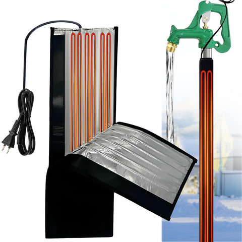 OXWIND Water Pipe Heat Blanket front view shields outdoor faucet from freezing