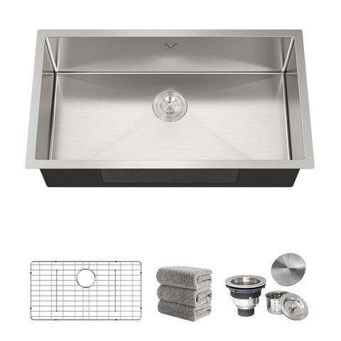 Oxwiser 32x18 undermount sink side view highlighting deep bowl for large pots