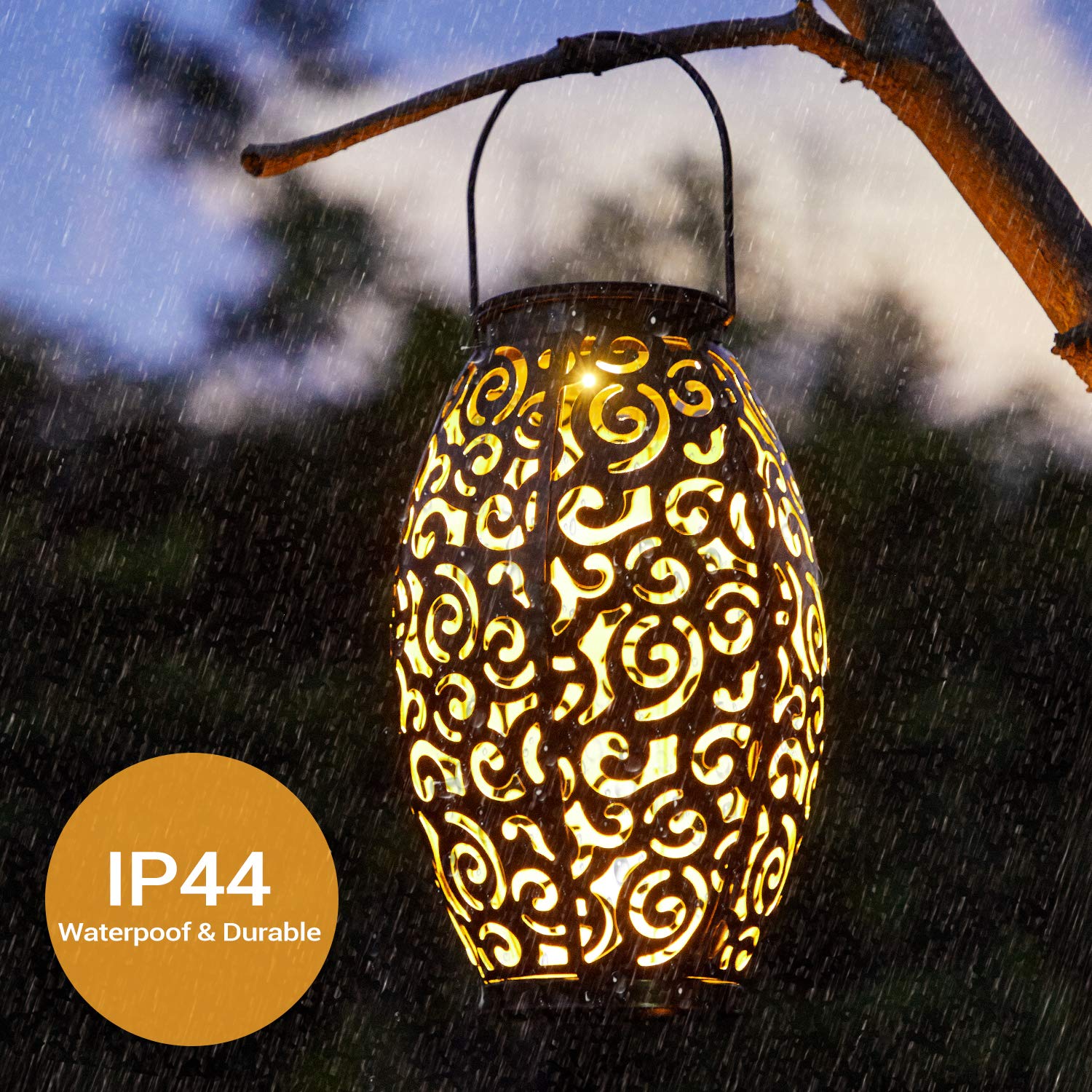 OxyLED solar lantern metal-retro-design adds vintage charm to garden