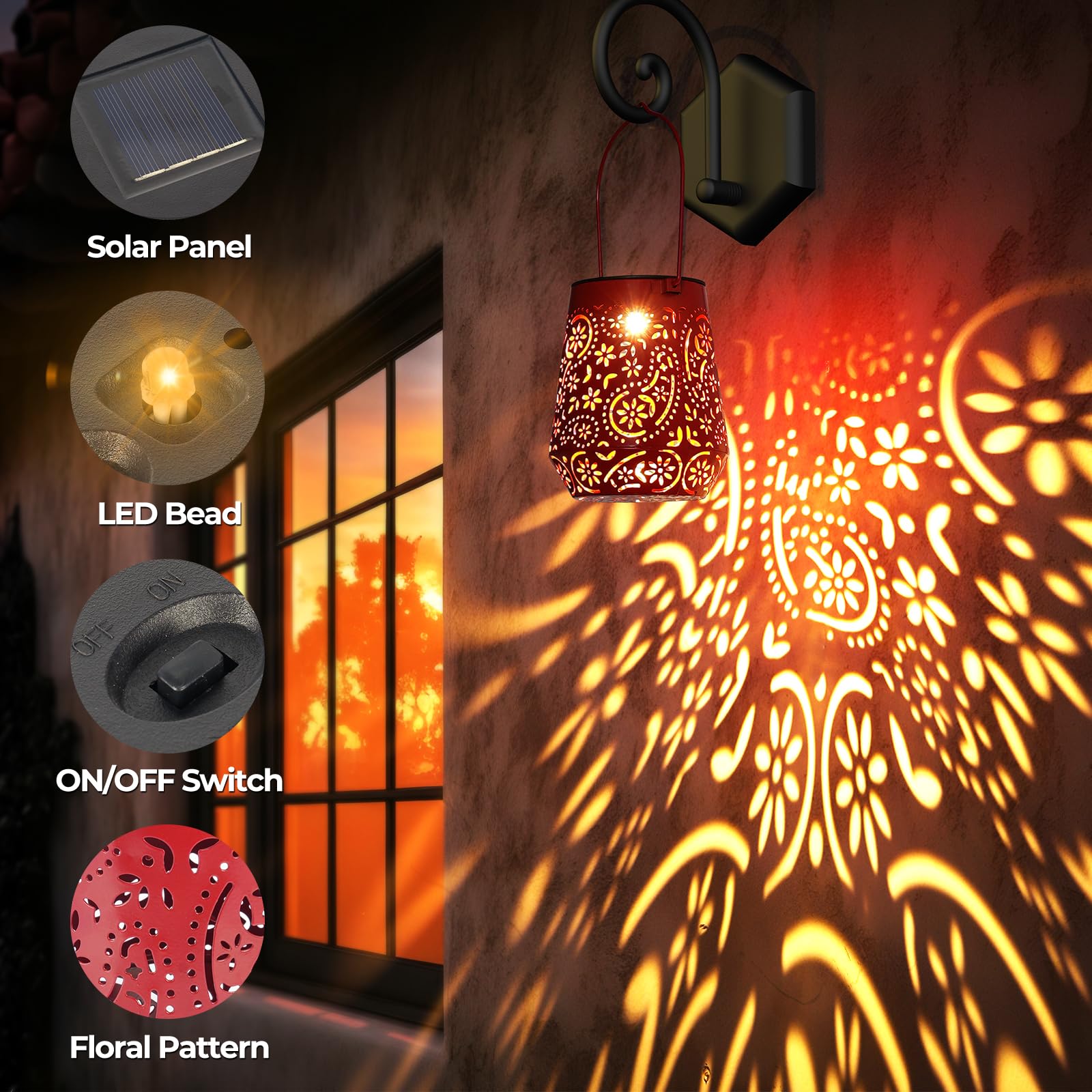 OxyLED yellow hanging solar lantern creates cheerful outdoor decor.