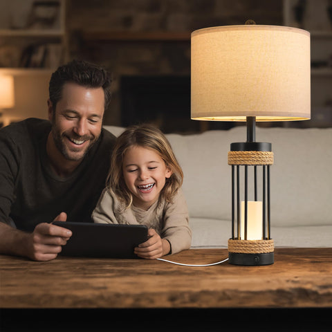 OYEARS bedside lamps offer quick setup with clip-on shade.