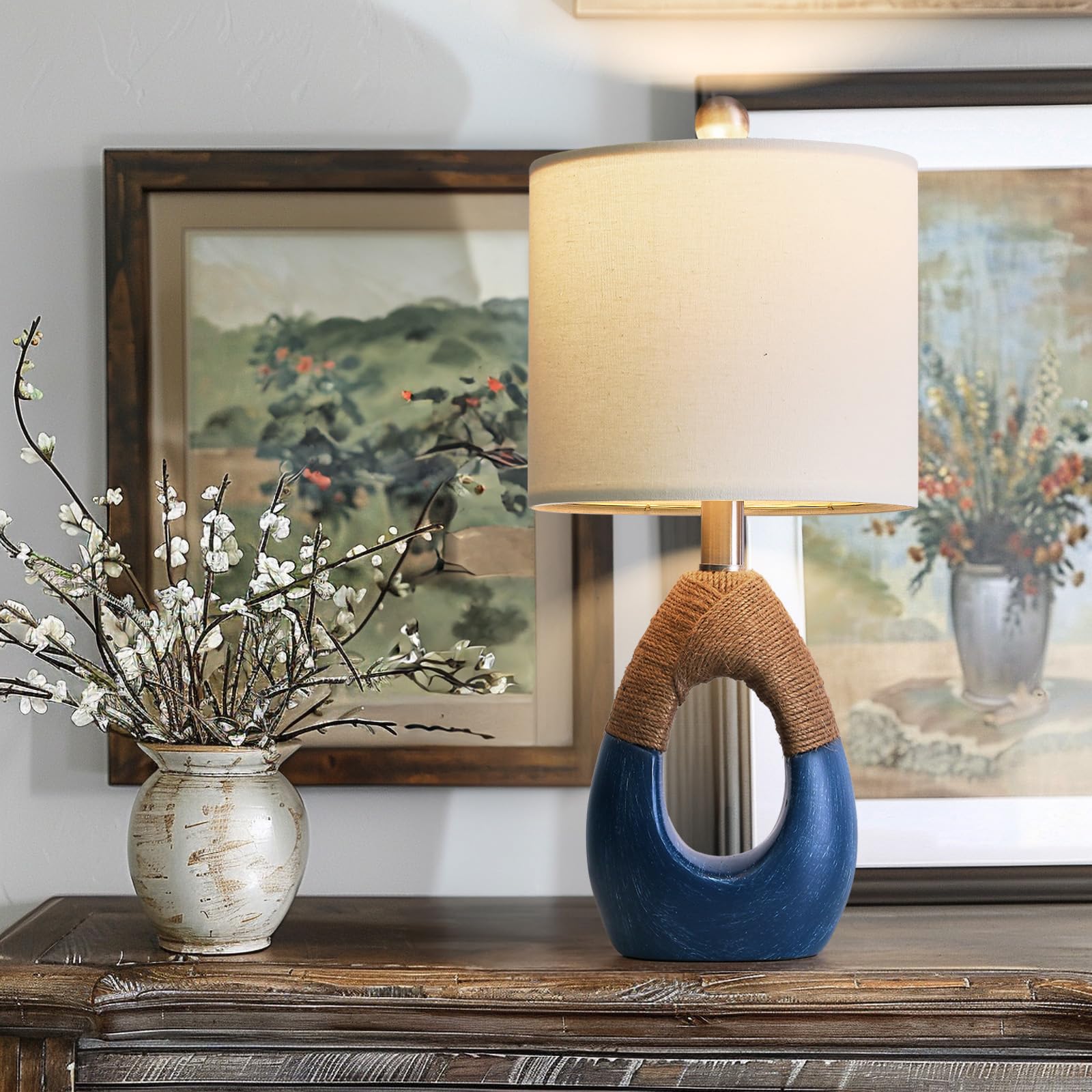 OYEARS boho lamp egg shape shade for warm bedside lighting.