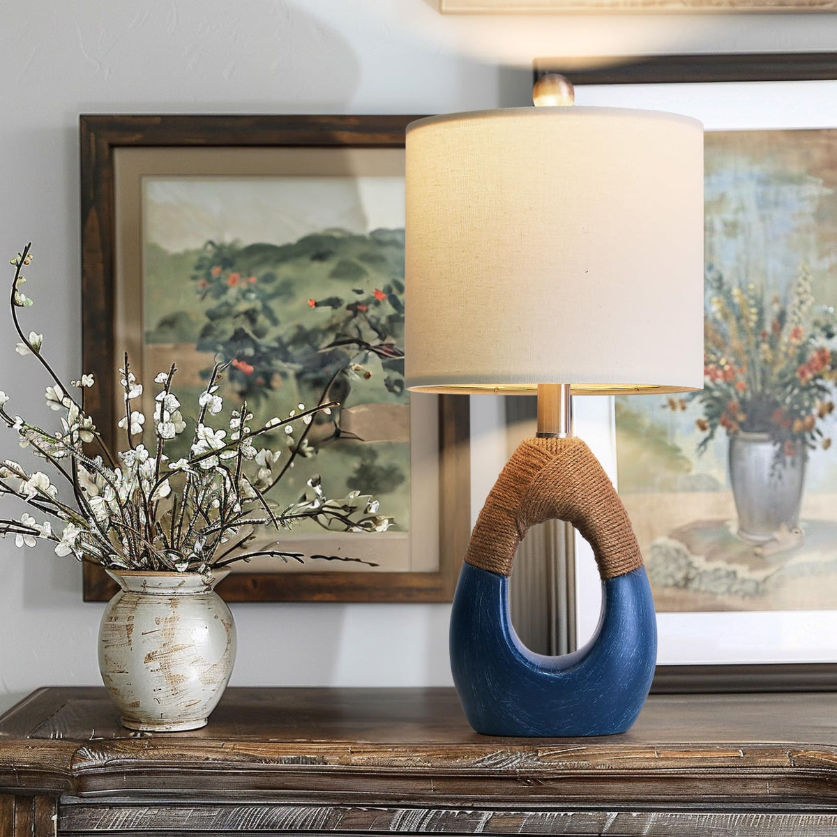 OYEARS boho lamp egg shape shade for warm bedside lighting.