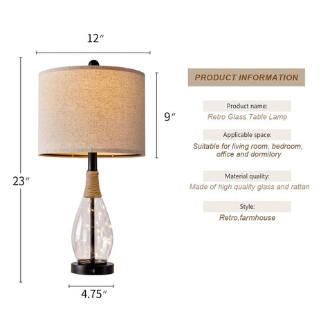 OYEARS boho rattan-detail lamp adds rustic charm