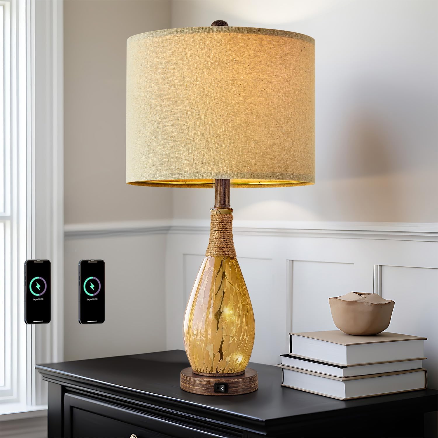 OYEARS drip-shaped nightlight in the glass body