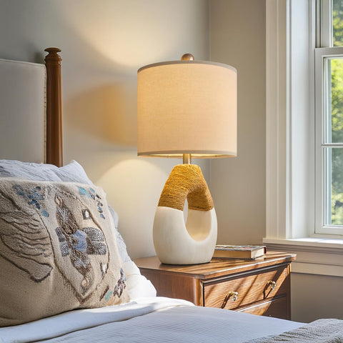 OYEARS farmhouse bedside lamps set of 2 for stylish nightstands and consoles