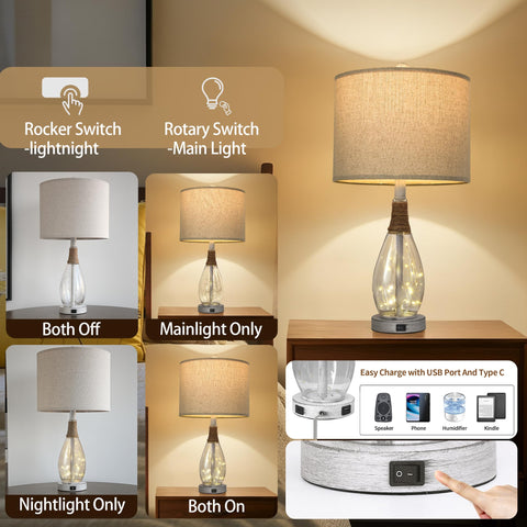 OYEARS glass jar nightlight with built-in glow for ambient evenings.
