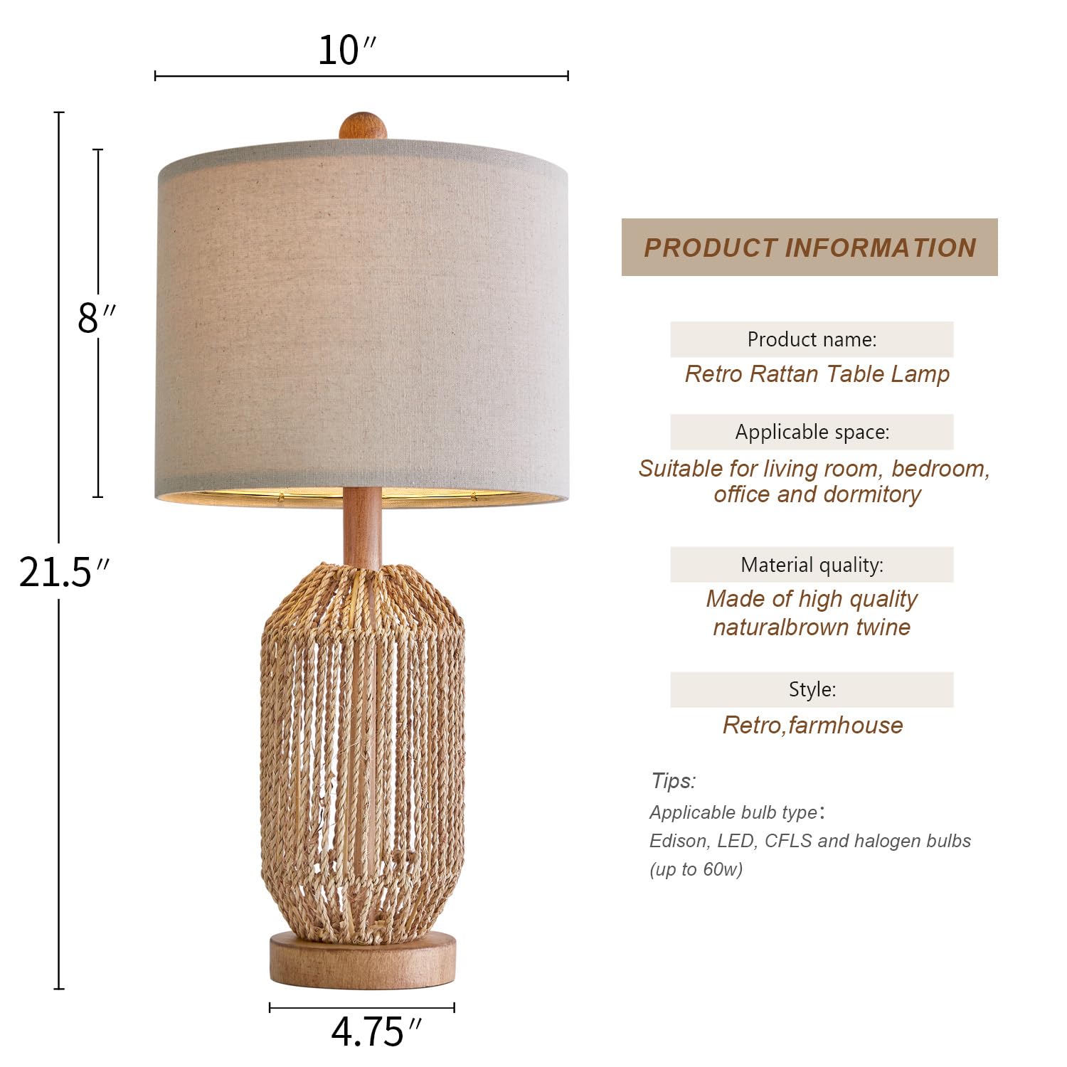 OYEARS table lamp simple to assemble with clear instructions.