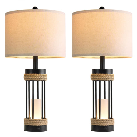 OYEARS 2-pack lamps enhance living room or bedroom decor.