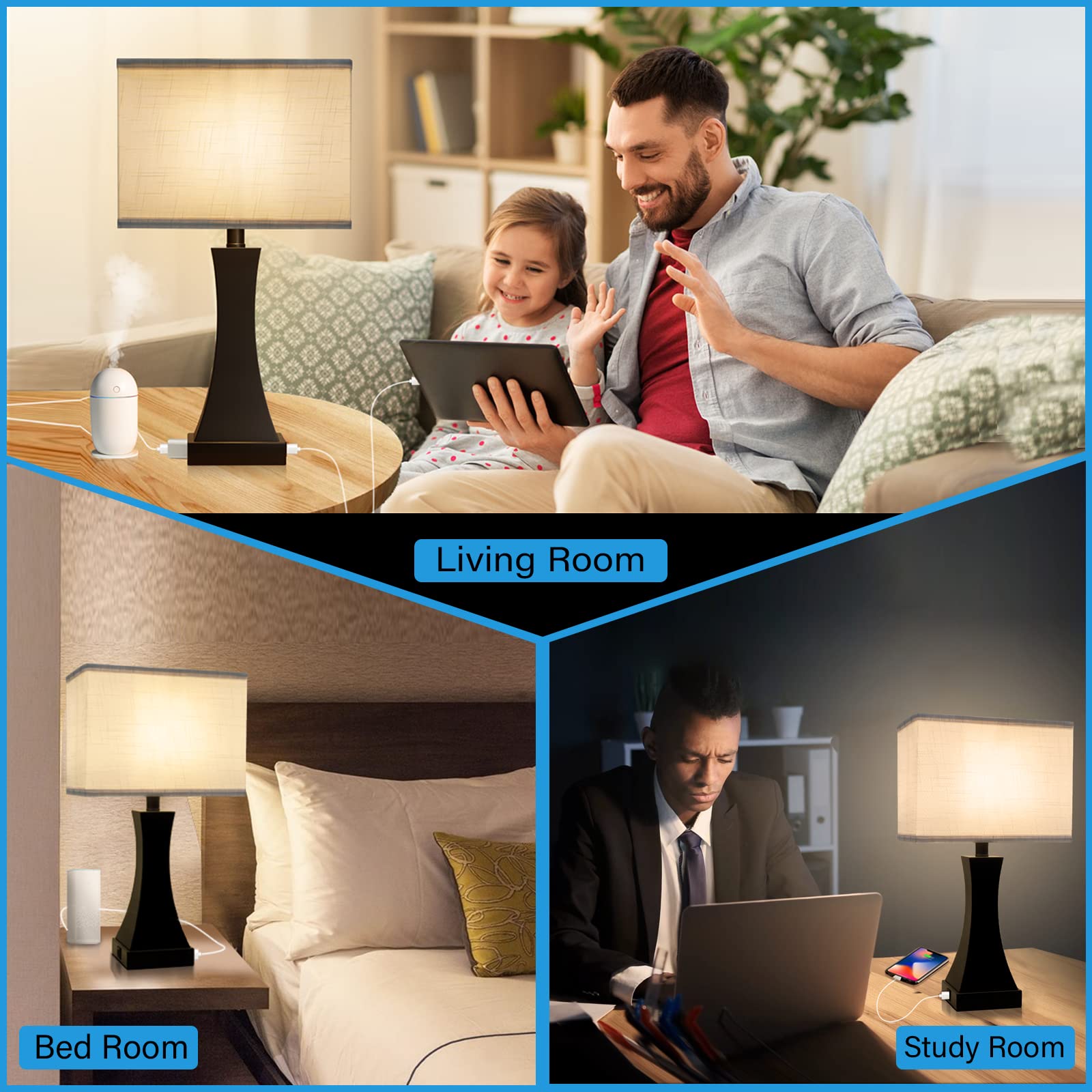 OYedis Table Lamp LED bulb included delivers steady, energy-efficient illumination.