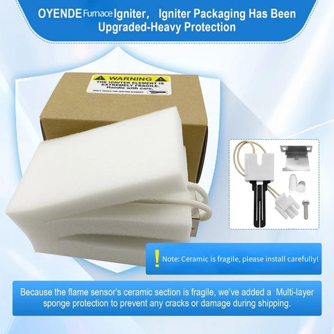 OYENDE B1401018 ignitor close-up showing compatibility with furnaces