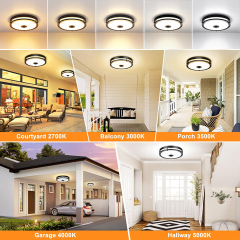 OYKYOHEI dusk-to-dawn ceiling light with motion sensing provides reliable entryway lighting.