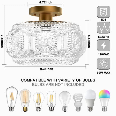 OYKYOHEI gold finish ceiling light suits hallway or entryway decor