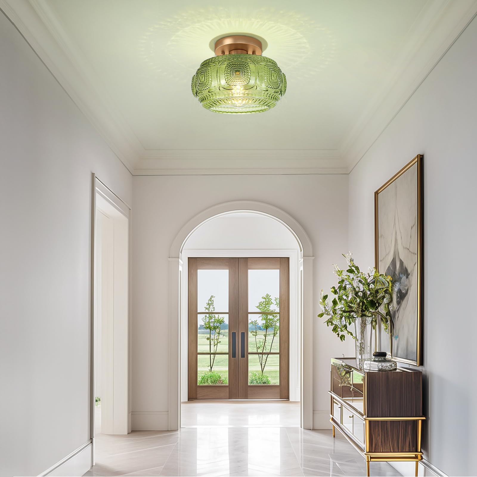 OYKYOHEI green globe ceiling base in a durable metal finish for lasting use