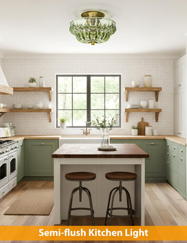 OYKYOHEI hand-blown glass shade with floral engravings enhances vintage charm.