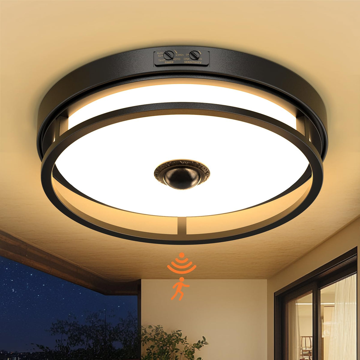 OYKYOHEI motion sensor outdoor light for entrance illumination and energy efficiency.