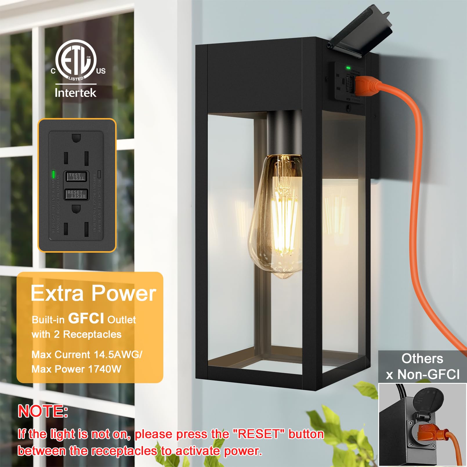 OYKYOHEI outdoor wall sconce with clear glass for bright entryway lighting