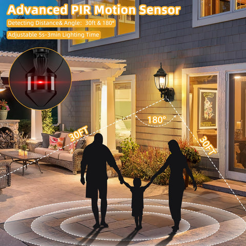 OYKYOHEI outlet-connected-porch-light enables easy power for seasonal decorations outside.