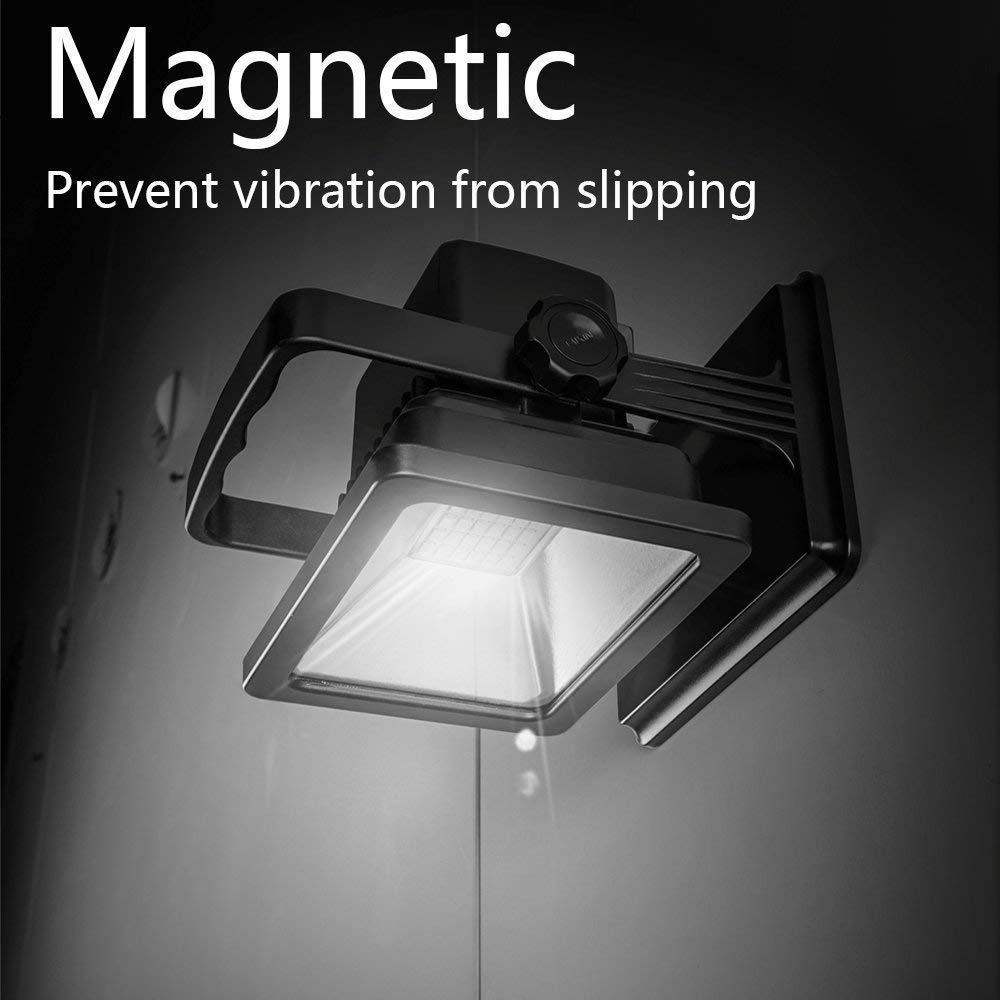 OYOCO light head rotated 180 degrees for versatile task lighting.