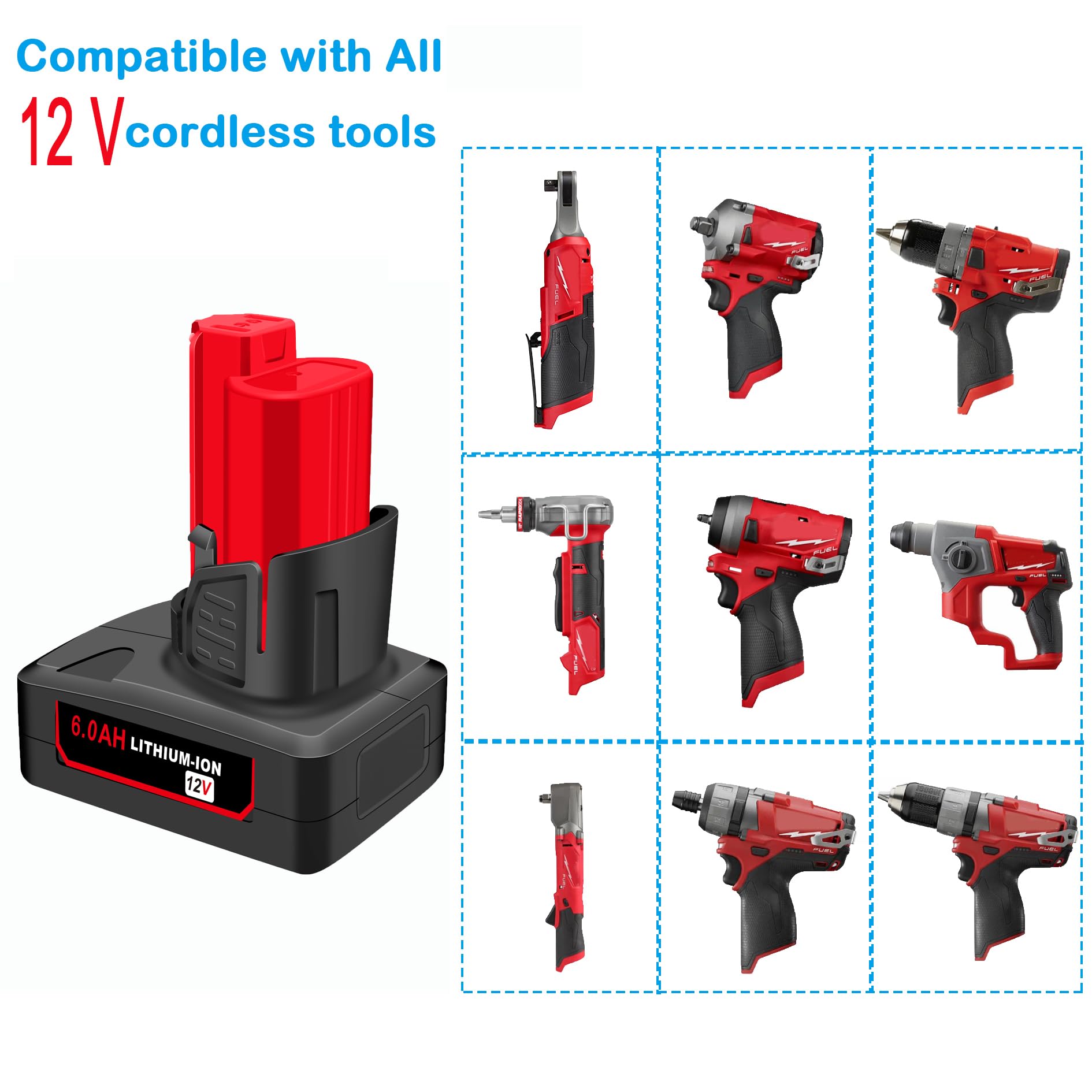 OYRMIL two-pack connected to Milwaukee M12 tool for uninterrupted workflow